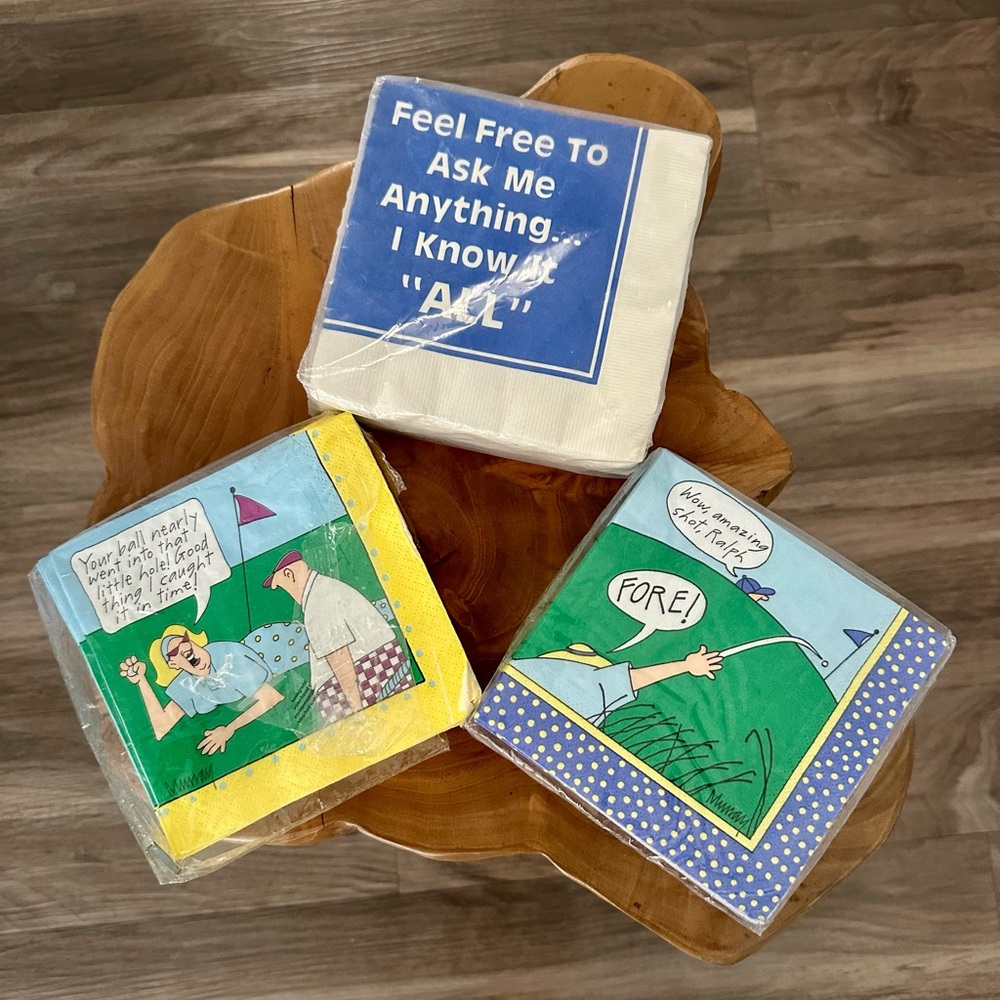 Murrays Law Cocktail Party Napkins BIG Lot Humor Novelty Golf Sarcasm‎ Sealed